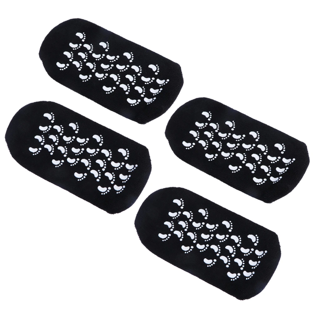 4pcs Foot Whitening Sock Spa Gel Socks Feet Skin Care Moisturizing Socks (Black)