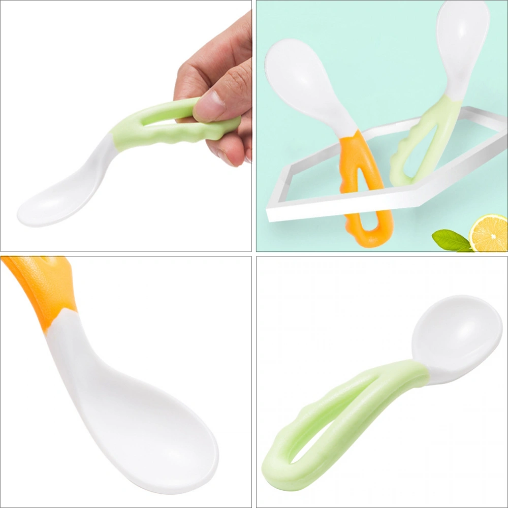 4Pcs Baby Utensils Spoons Adorable Toddlers Feeding Training Spoon Tableware