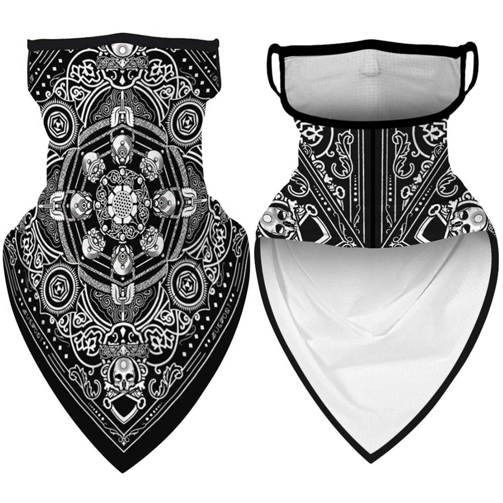 Creative Printed Face Mask Triangle Neck Scarf Dustproof Neck Protective Scarf Sunshade Neckerchief Assorted Color (BXHE028)