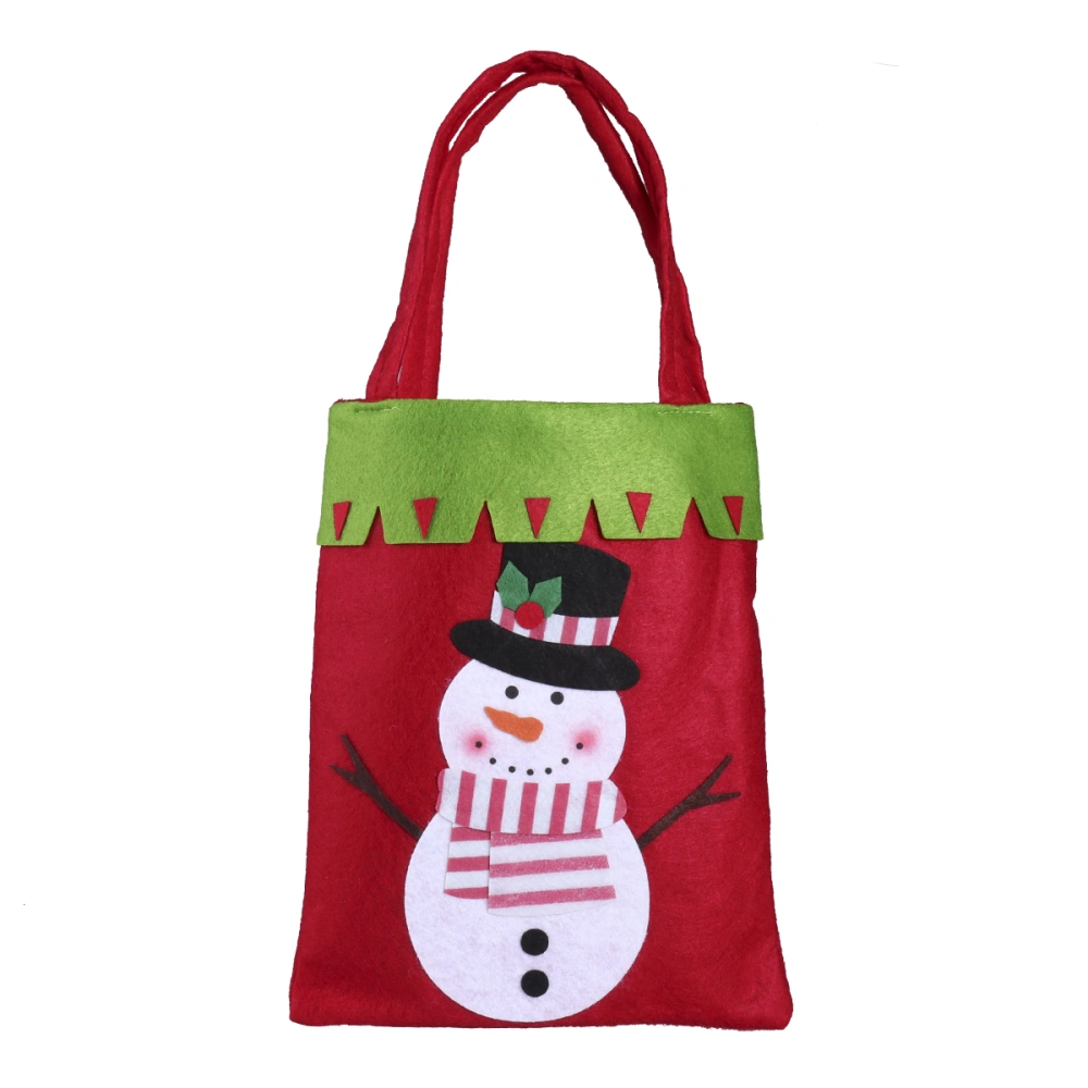 Christmas Gift Bags Non-woven Fabric Candy Sweet Treat Handy Bags for Christmas Decoration (Snowman)