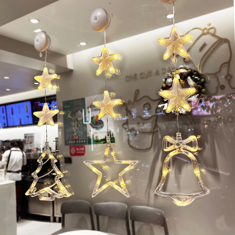  Stars Window Lights Stars Christmas Light Window Light Suction Cup Hanging Light for Indoor