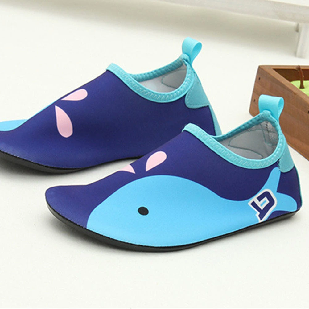 Kids Swim Water Shoes Non-Slip Quick Dry Barefoot Pool Socks Shoes for Boys and Girls Toddler(Blue, 24-25 Suitable for Feet Long 13.5-14.1)