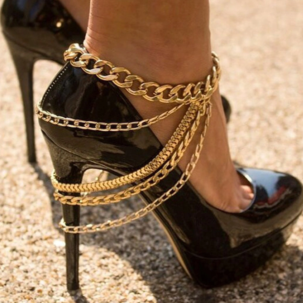 Layered Punk Anklet Ankle Chain Punk Anklet Decor Female Ankle Jewelry