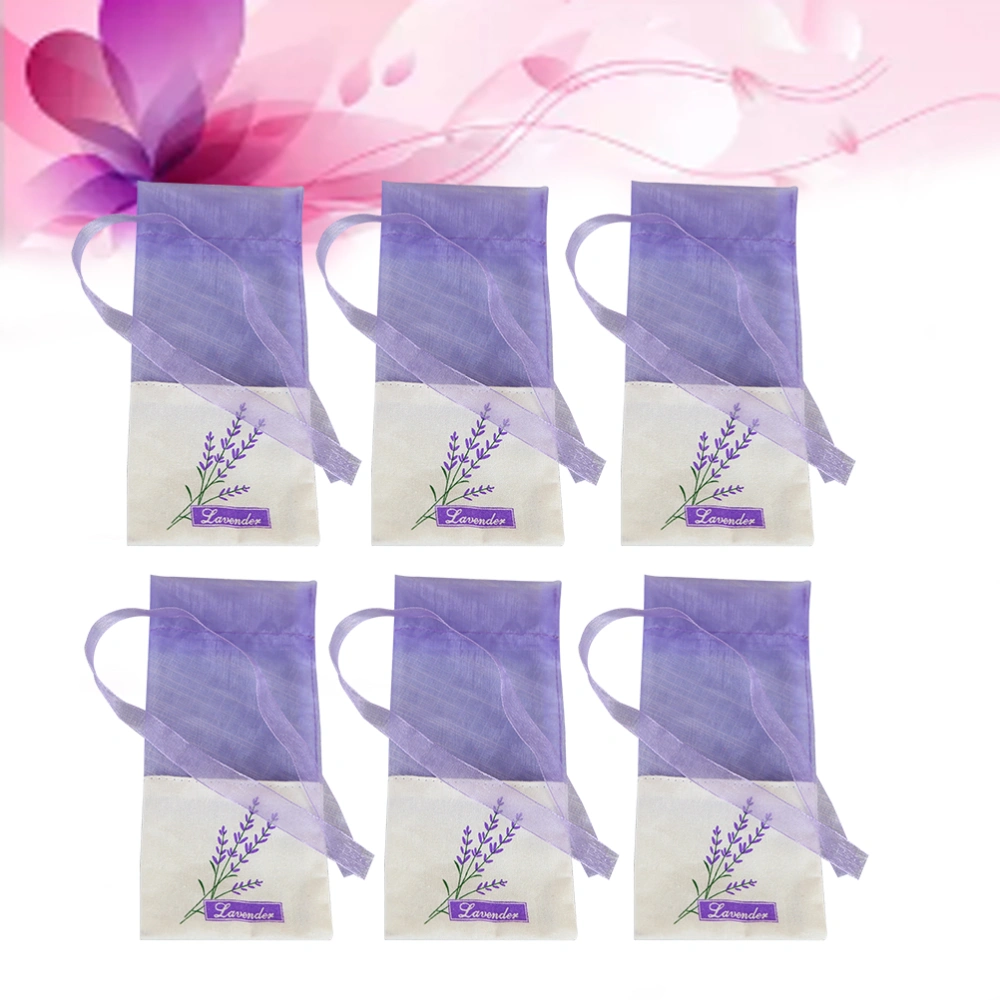 6pcs Empty Sachets Bag Flower Printing Fragrance Lavender Sachet Bag Purse (New Style)