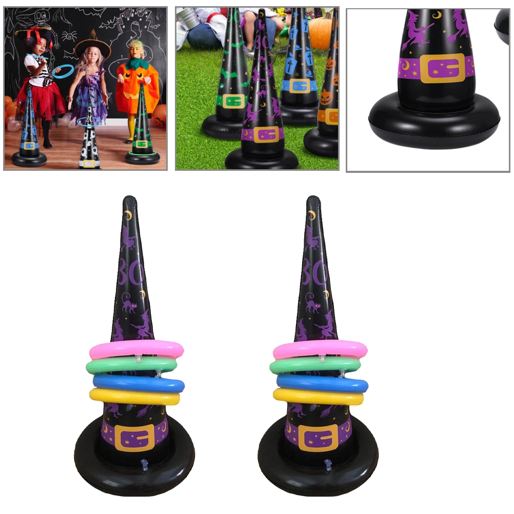 1 Set Inflatable Ring Toss Set Party Game Holiday Toys Halloween Decoration