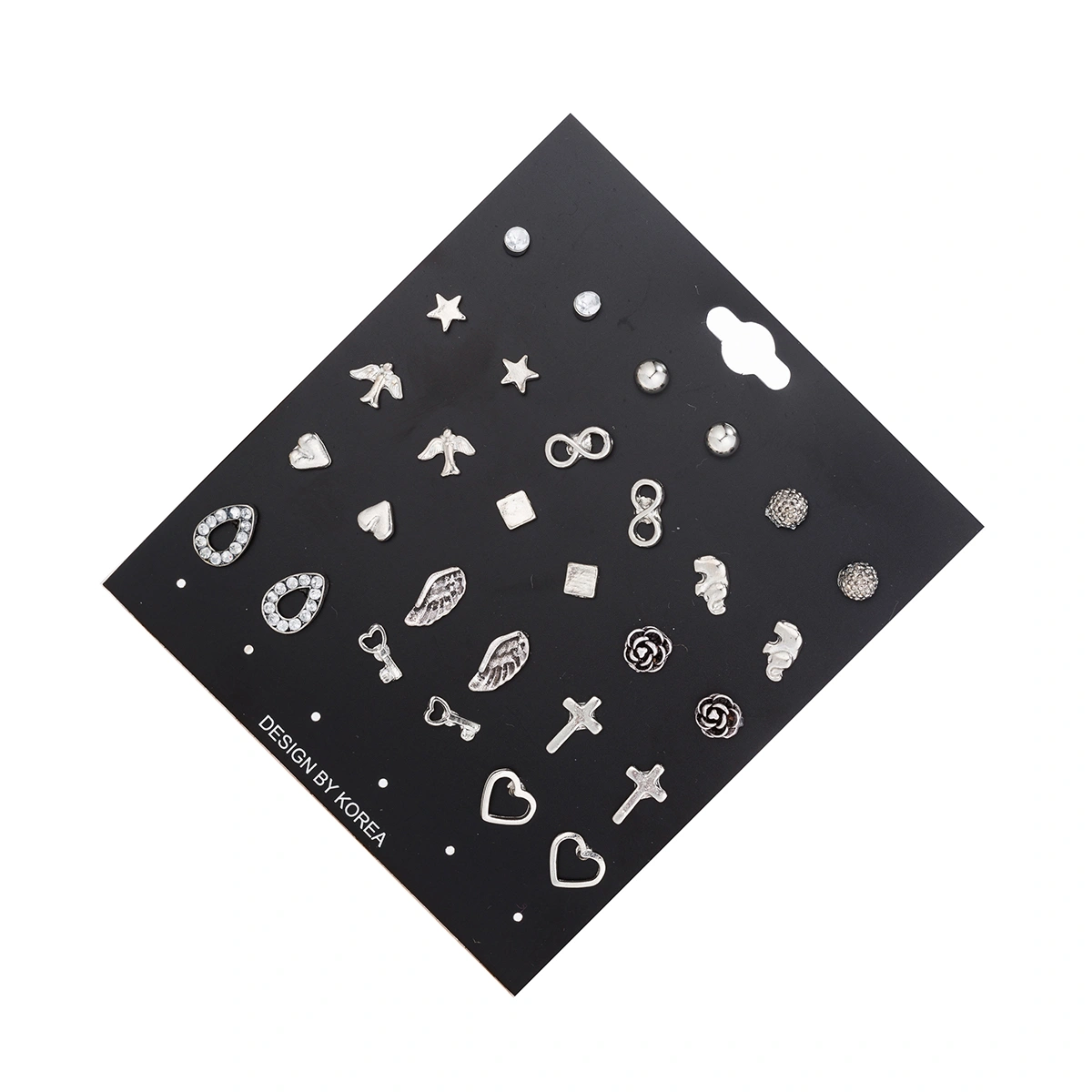 18 Pairs Silver Color Fashion Chic Trendy Stud Earring Set for Women Girls Ladies
