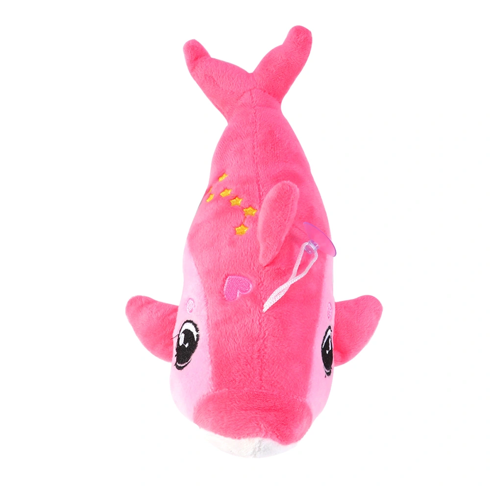 28 CM LED Luminous Cartoon Dolphin Toy Cotton Stuffed Toy Gift Nursery Bedroom Toy Home Decoration Gift for Children Adults without Battery (Pink)