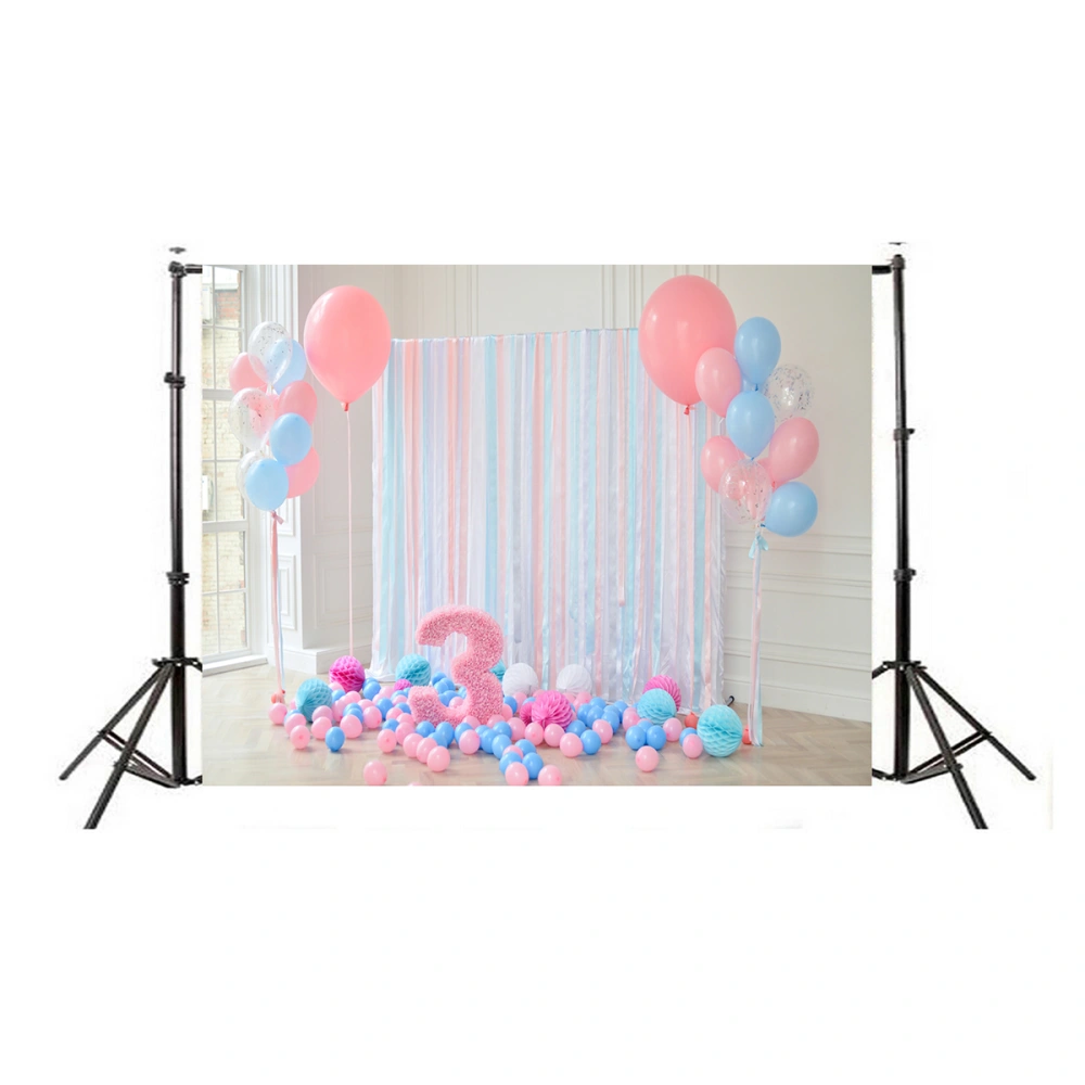 3rd Birthday Photography Backdrop 3D Balloons Photo Studio Background Wall Props 5x3ft (1820)