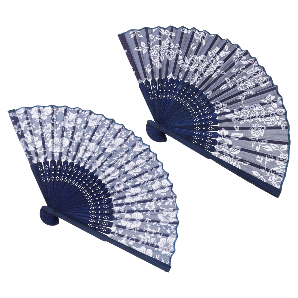 2pcs Handheld Fans Folding Fans Chinese handheld folding fans for Dancing decor