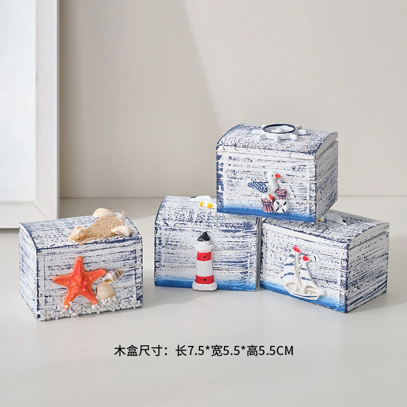 4Pcs Ocean Themed Jewelry Case Delicate Trinket Box Home Small Jewelry Box Keepsake Box