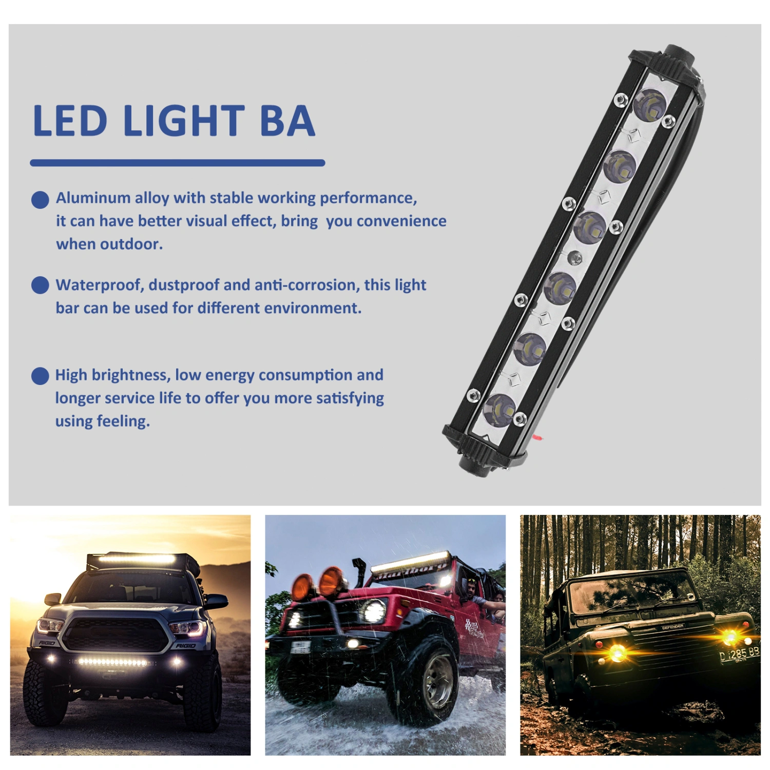 Car LED Light Bar Work Driving Lamp Single Row Off Road Light Driving Light