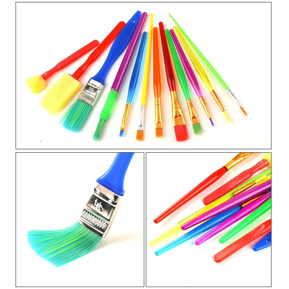 12pcs Painting Brushes Bristle Art Brush Art Drawing Pen Oil Painting Brush