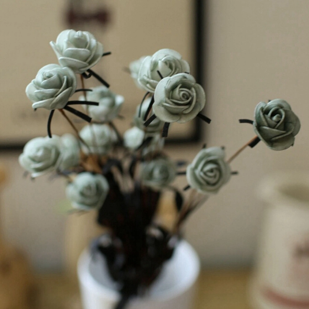 1 Bouquet 15 Heads Artificial Flower Simulation Fake PE Flower Home Wedding Decoration (Grey)