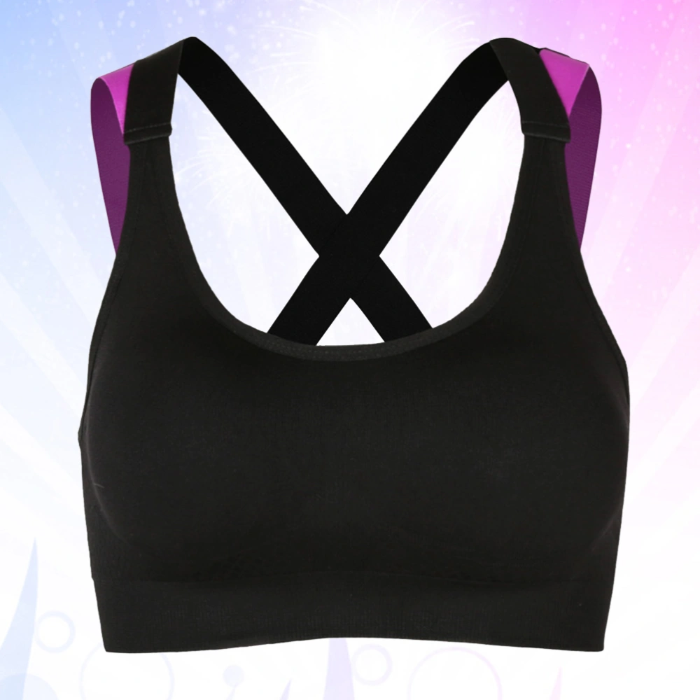 1pc Sports Bra Without Underwire Yoga Fitness Women Bra Sleeveless Tank Fashion Camisole Under Bra (M Black)