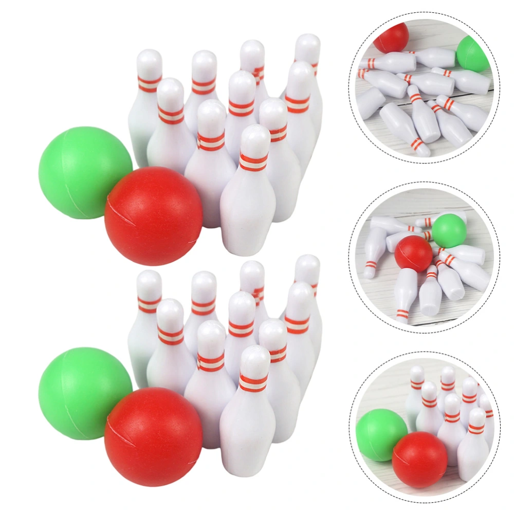 2 Sets of Mini Bowling Balls Model Simulated Bowling Balls Mini House Accessory