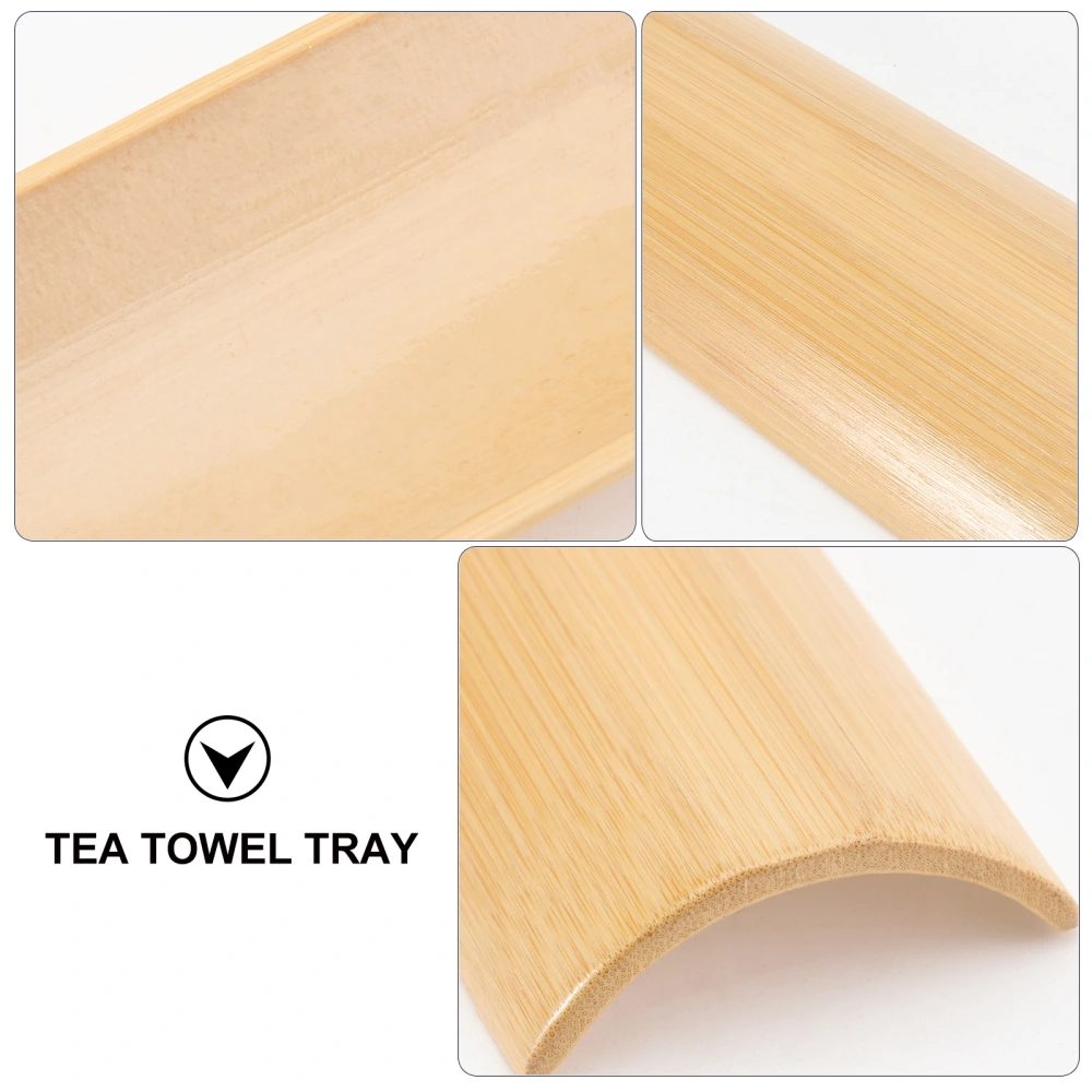 Bamboo Tea Towel Tray Tea Plate Cushion Tea Accessories for Home Tearoom