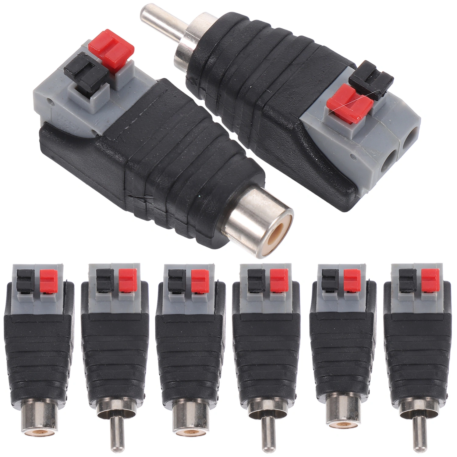 8pcs Speaker Wire To Rca Adapter Rca Connector Plug Wire To Wire Connector