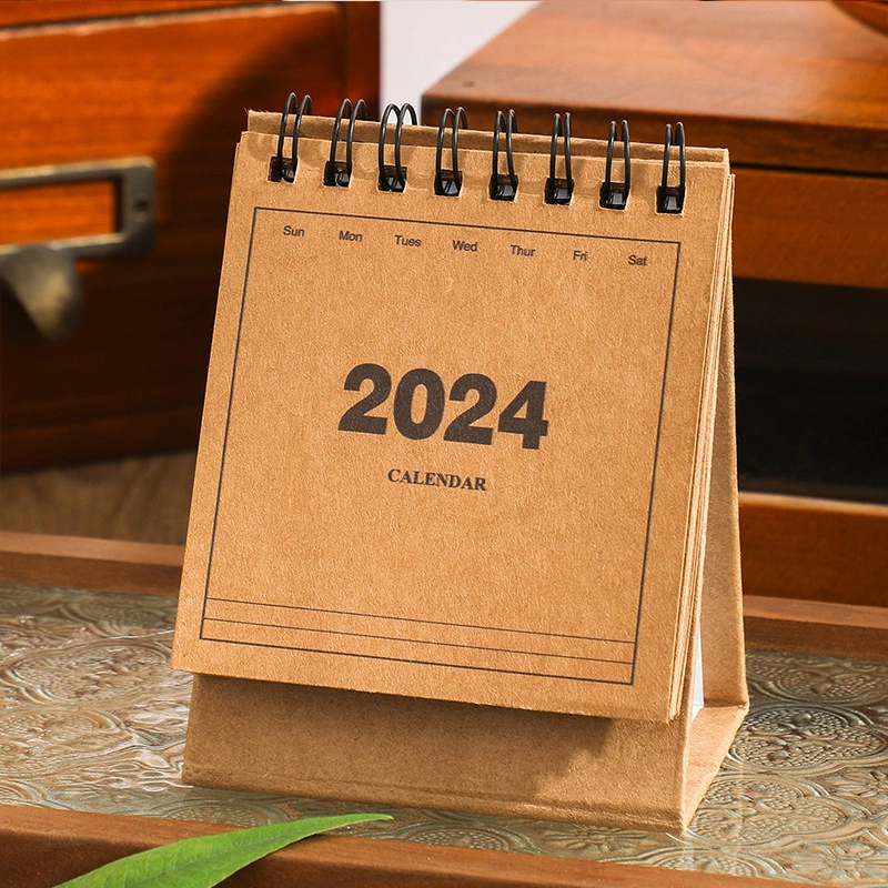 Mini Calendar 2024 Tabletop Small Calendar Decorative Desk Calendar English Calendar Desk Ornament