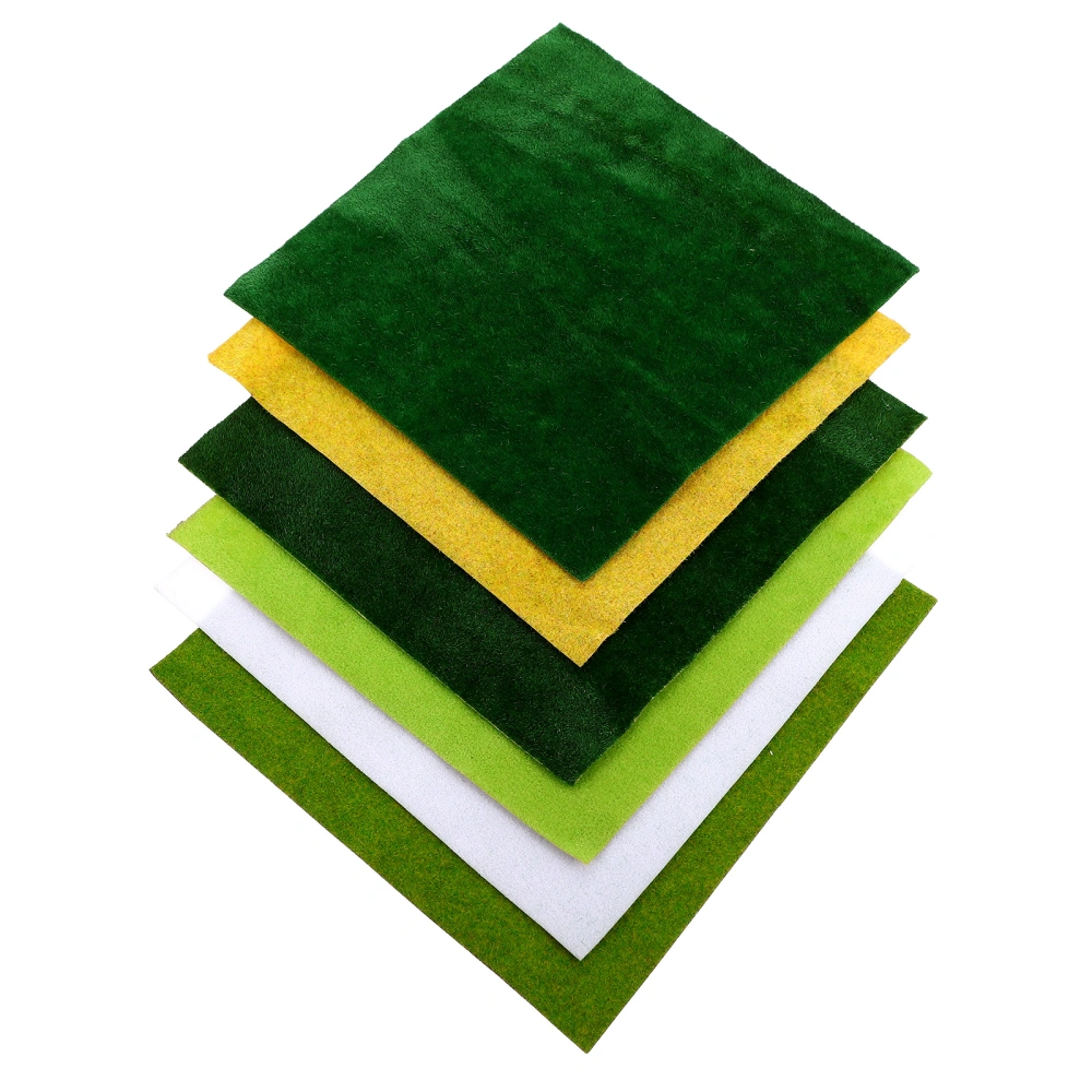 6Pcs Sand Board Turf Artificial Plant Turf DIY Grass Turf Micro Landscape Prop