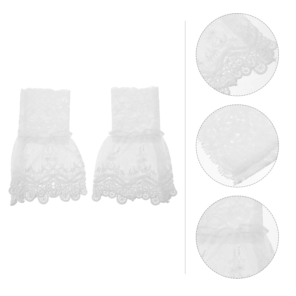 1 Pair Decorative Woman Lace Frilled False Sleeves Clothes Fake Sleeves