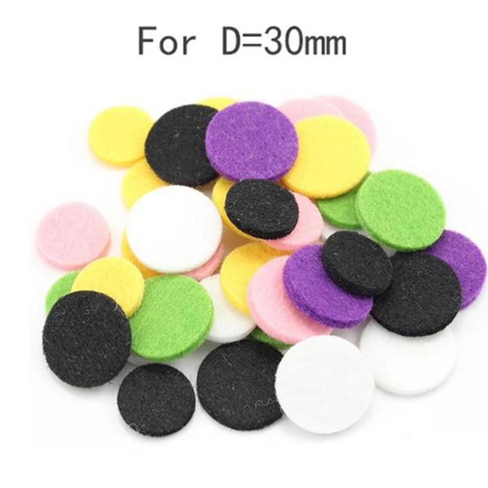 20Pcs 30mm Essential Oil Diffuser Locket Necklace Refill Pads Aromatherapy Diffuser Necklace Replacement Pads for Aroma Diffuser Pendant Necklace (Random Color)