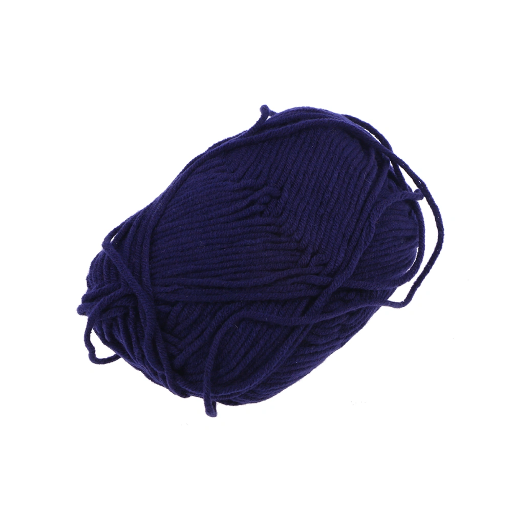 50g Milk Cotton Yarn Cotton Chunky Hand-woven Crochet Knitting Wool Yarn Warm Yarn for Sweaters Hats Scarves DIY (Dark Blue)