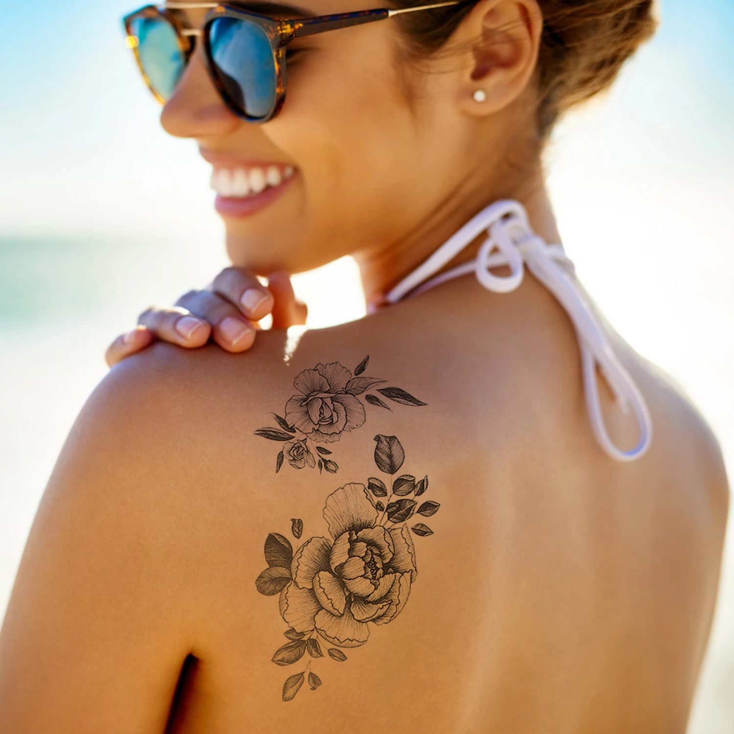 10 Sheets Flower Tattoos Sticker Fake Tattoos Decal Waterproof Tattoos Stickers