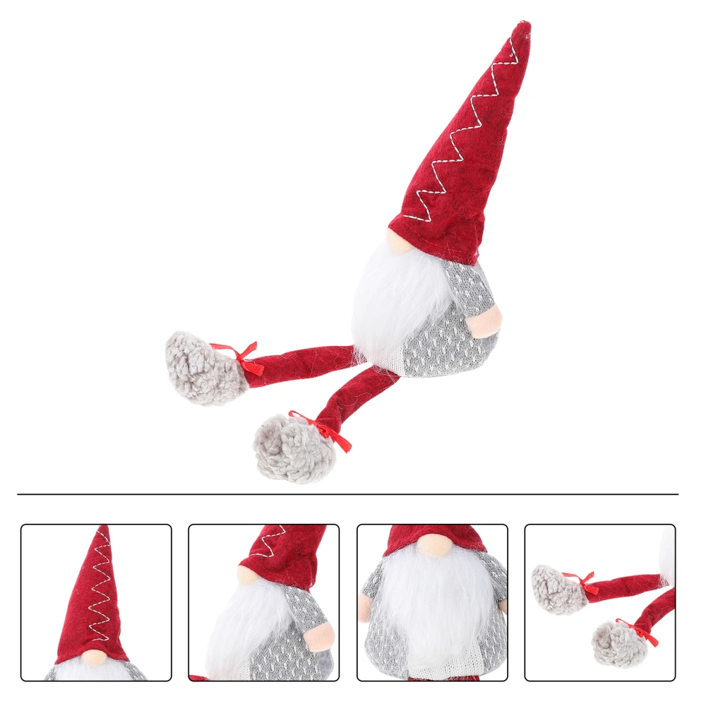 1pc Home Creative Doll Adornment Christmas Party Gnome Doll Ornament (Red)