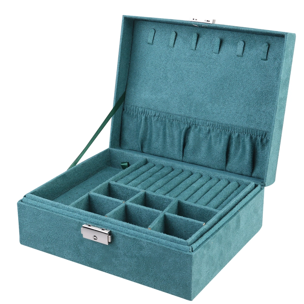 1Pc Jewelry Boxes Jewelry Packing Container Jewelry Organizer Case for Earrings Bracelets Necklaces(Dark Green)