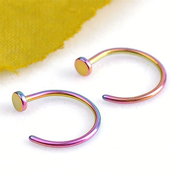 2pcs Nose Ring Piercing Surgical Steel (Coloured)