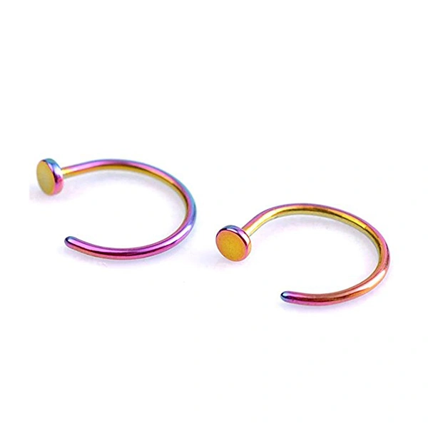 2pcs Nose Ring Piercing Surgical Steel (Coloured)