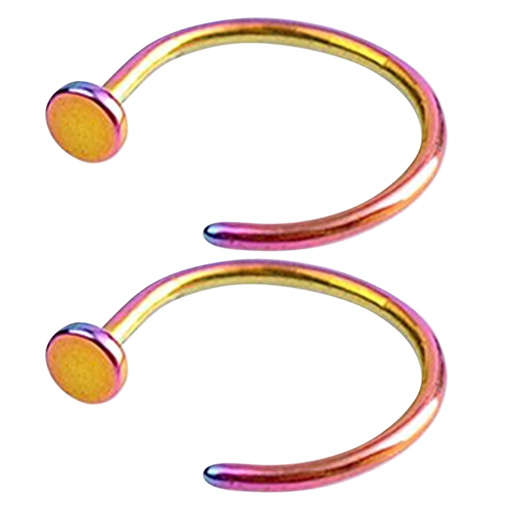 2pcs Nose Ring Piercing Surgical Steel (Coloured)