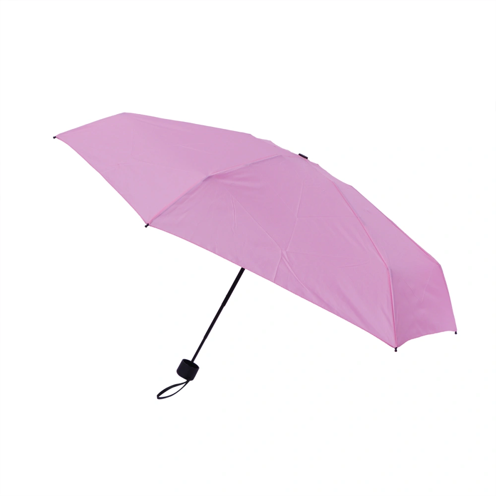 1pc Mini Lightweight 5 Folding Umbrella Sunshade Windproof Umbrella Anti-UV Portable Travel Umbrella Rain and Sun Umbrella Portable Waterproof Umbrella (Pink)