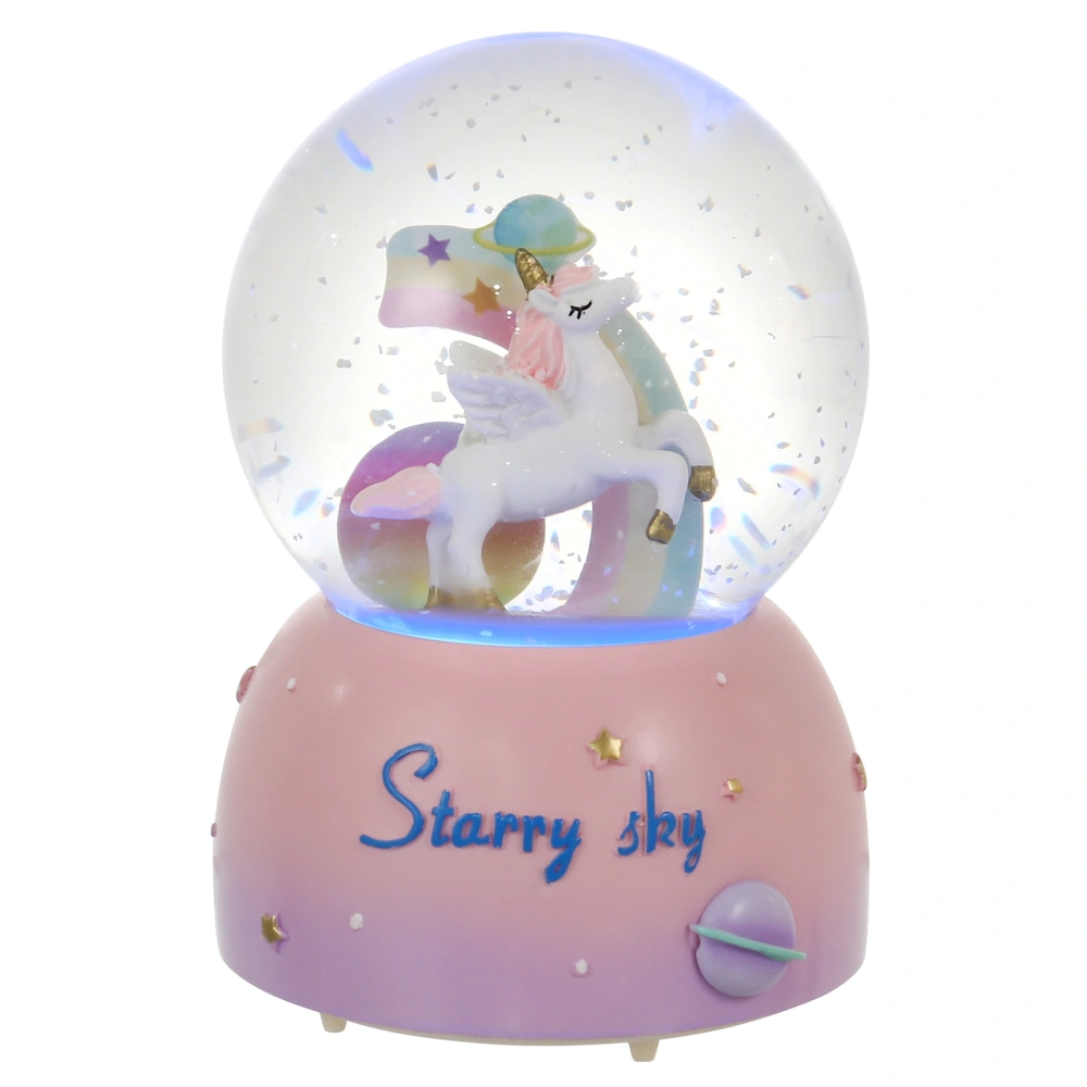 Unicorn Music Crystal Ball Desktop Crystal Ball Light Crystal Ball Adornment