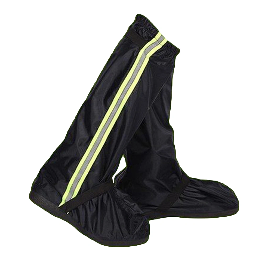 Waterproof Shoes Cover Oxford Cloth High Snow Rain Boot Cover Reflective Shoe Cover for Men Women (Black, L)