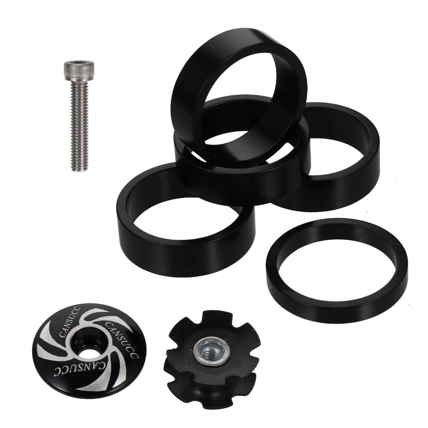 1 Set of Front Fork Washer Front Fork Bowl Set Gasket Bike Sunflower Kit Black