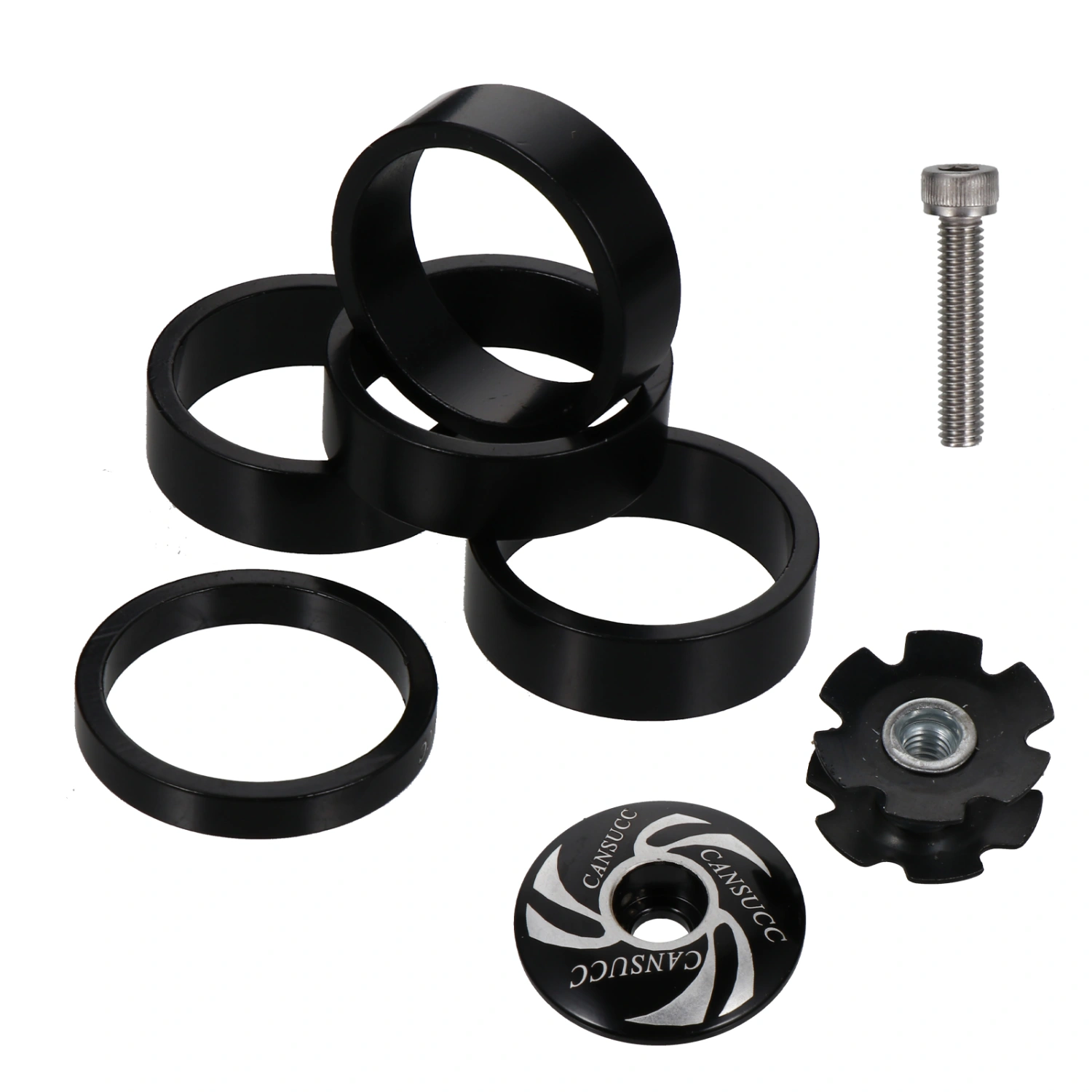 1 Set of Front Fork Washer Front Fork Bowl Set Gasket Bike Sunflower Kit Black
