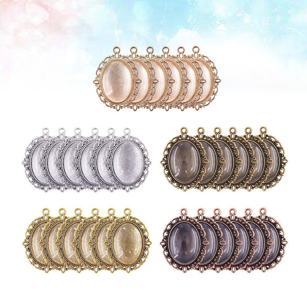 60pcs Lace Oval Crystal Pendant DIY Accessories for Crafts Bracelets Necklace Jewelry (Box-packed)