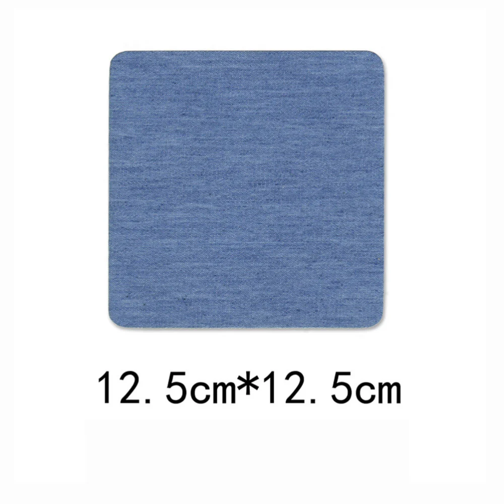 15 Pcs Creative Iron on Denim Jean Patches Square No-Sew Shades Cotton Jean Repair Kit for Clothing Jeans and DIY Repair(5 Assorted Colors)