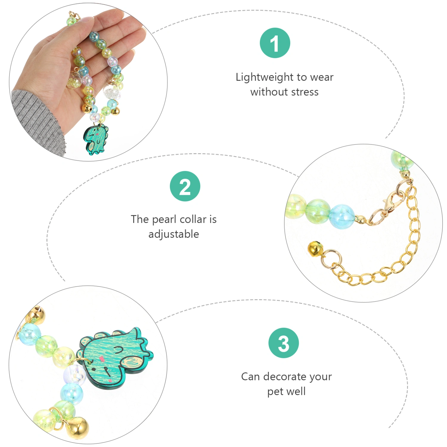 Decorative Pet Collar Pet Neck Decor Adjustable Pet Collar Pet Supply (Green)