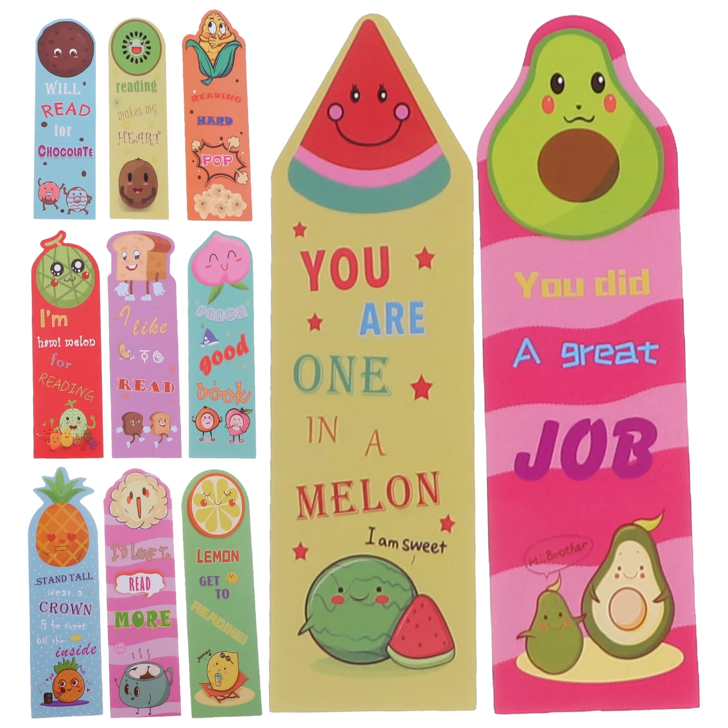12pcs Fruits Book Markers Note Classify Bookmarks Fruits Page Marking Clips Bookmarks Mixed Style