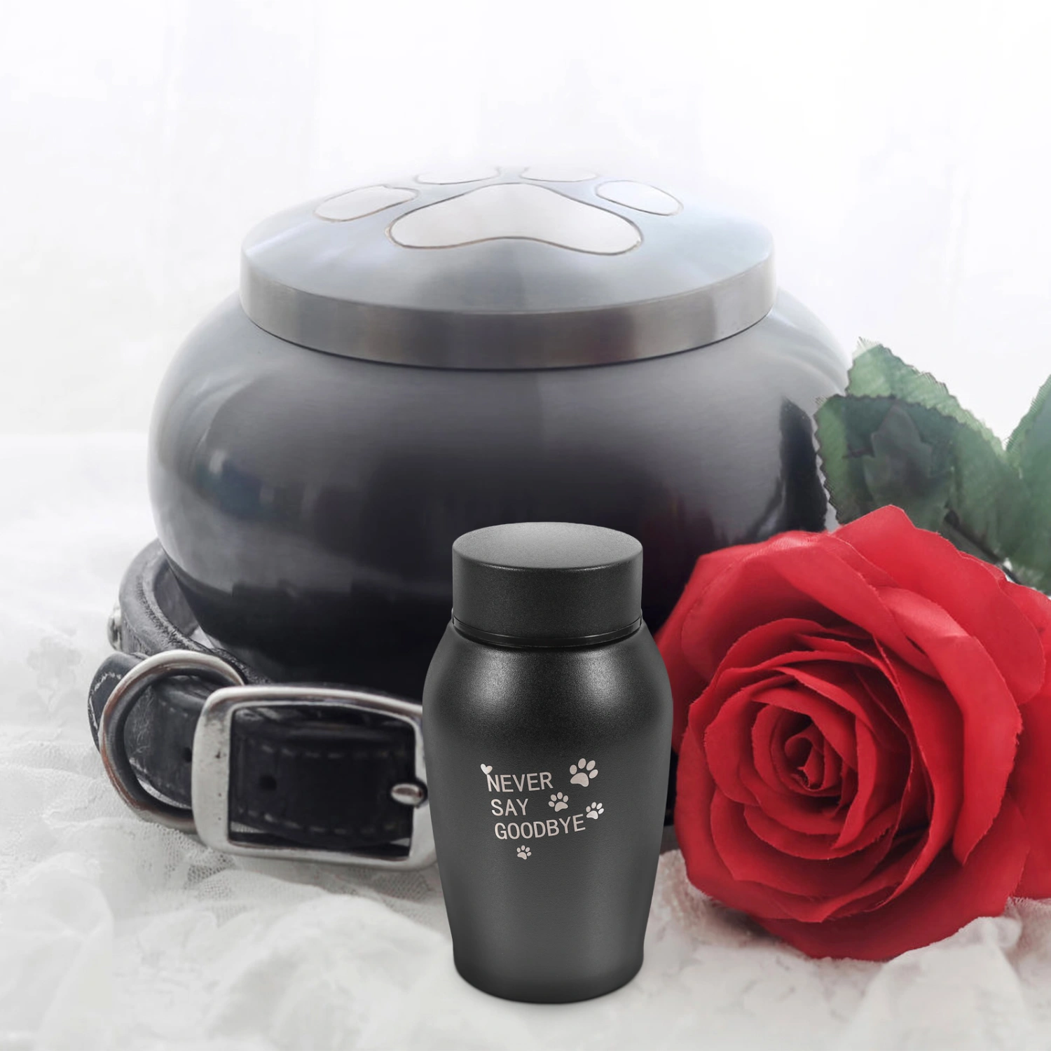Stainless Steel Pet Urn Memory Box Urn Pet Ashes Urn Small Keepsake Urn
