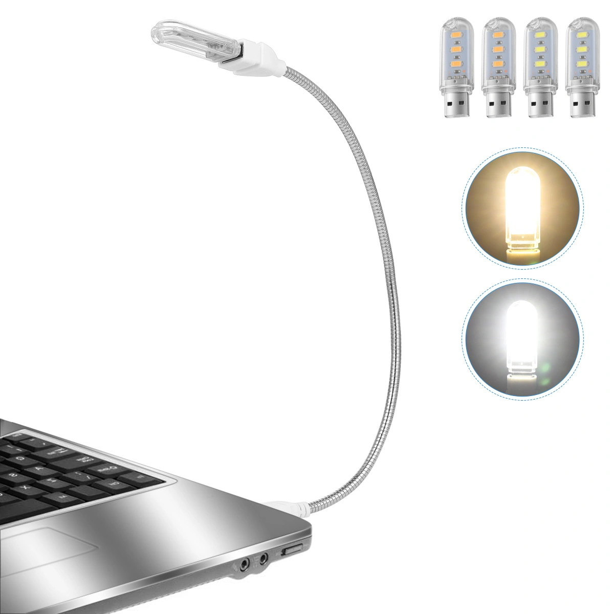 OSALADI 5 Pcs LED Night Light USB Laptop Keyboard Lamp Night Reading Light Portable Mini Table Lamp for Home Dorm School