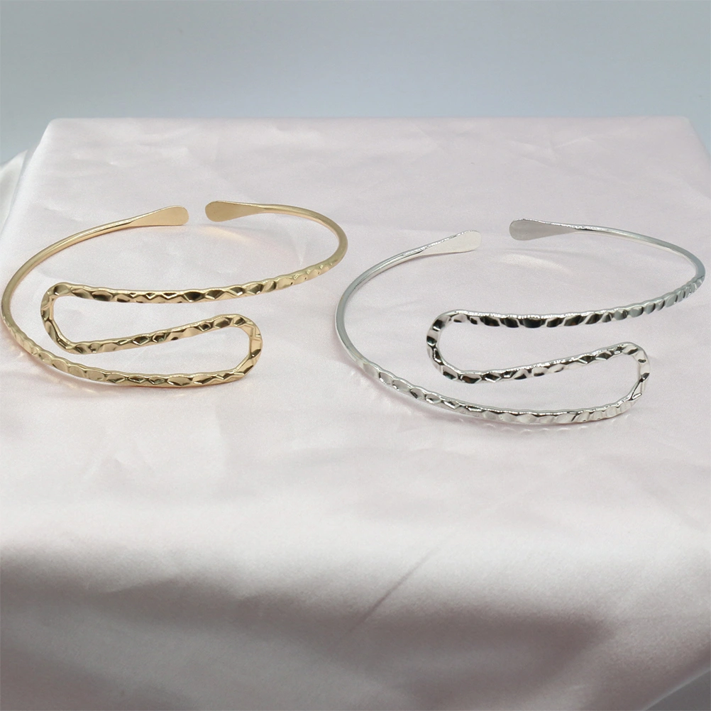 2pcs Upper Arm Cuff Open Arm Bracelet Armband Bangle Jewelry for Women