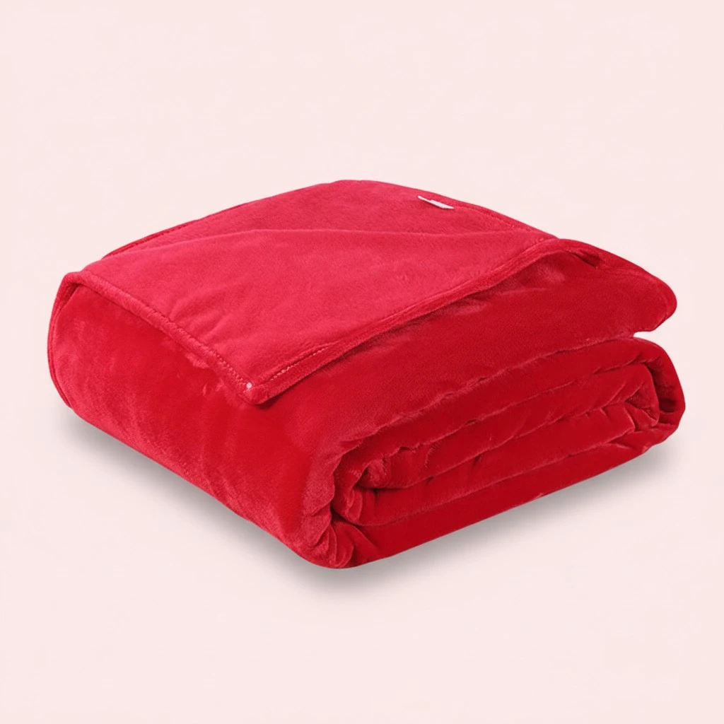 Gorgeous Flannel Fleece Pet Blanket Cozy Towel Solid Color Pet Blanket(Bright Red)