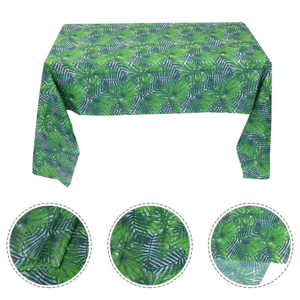 2pcs Hawaiian Party Birthday Decor Palm Leaf Printing Waterproof Table Covers