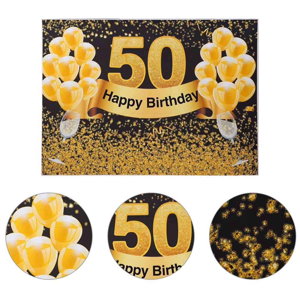 1pc 50th Birthday Decorative Backdrop Background Birthday Party Decoration