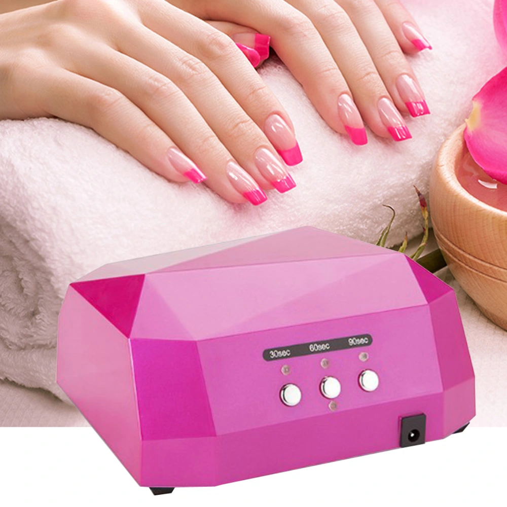 36W LED UV Nail Dryer Light Lamp Gel Polish CCFL Nail Dryer Lamp Nail Curing Lamp Machine with Auto-shutoff Timer Professional for Nail Art at Home and Salon with EU Plug (Rose Red)