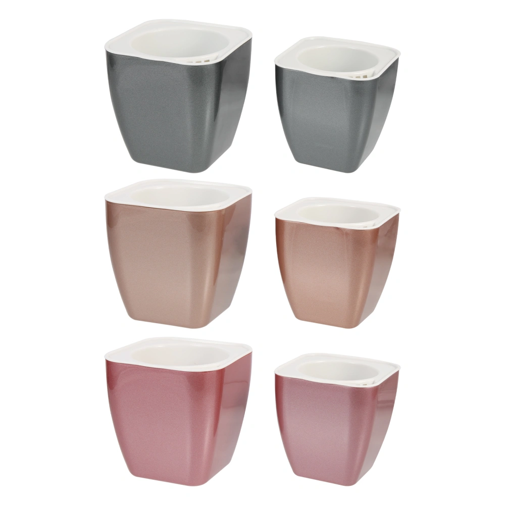 6pcs Self Watering Planters Plastic Flower Pots Household Plant Container