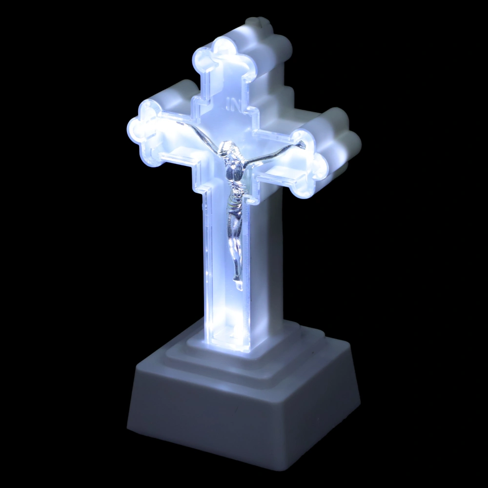 Plastic Cross LED Light Desktop Night Lamp Creative Religious Style Night Lamp